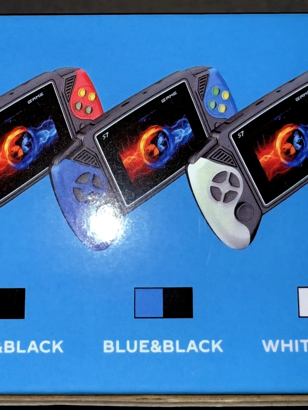 (#7) S7 Handheld Gaming Console Portable Player - Blue, Red And Black